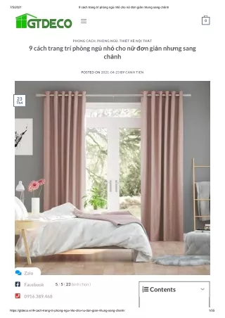 9 cách trang trí phòng ngủ nhỏ cho nữ đơn giản nhưng sang chảnh