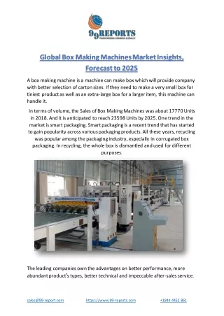 global box making machines market insights