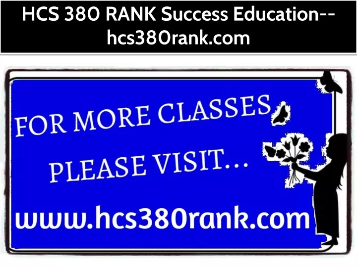hcs 380 rank success education hcs380rank com