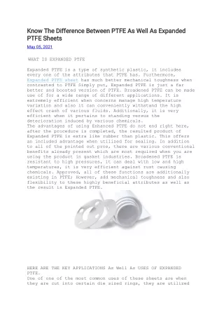 know the difference between ptfe as well