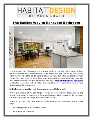 The Easiest Way to Renovate Bathroom