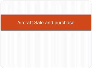 Aircraft Sale and purchase