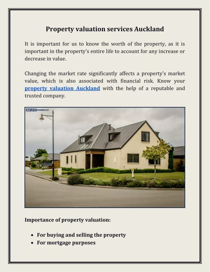 property valuation services auckland