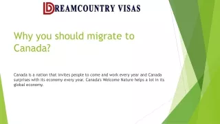 Why you should migrate to Canada