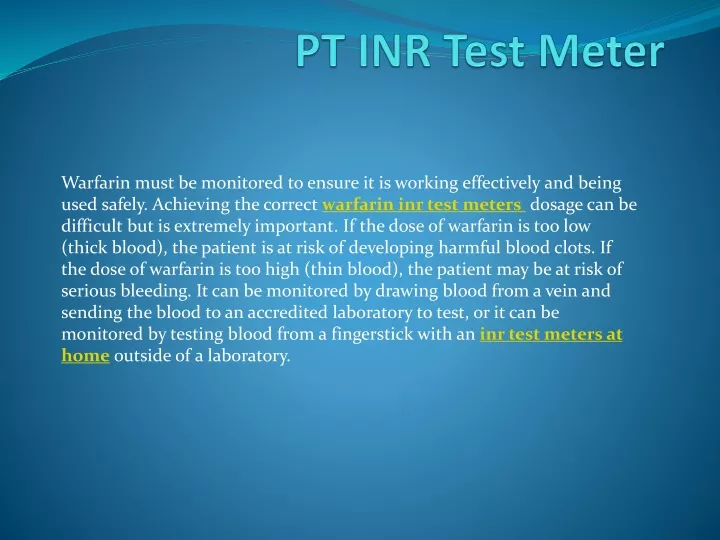 pt inr test meter