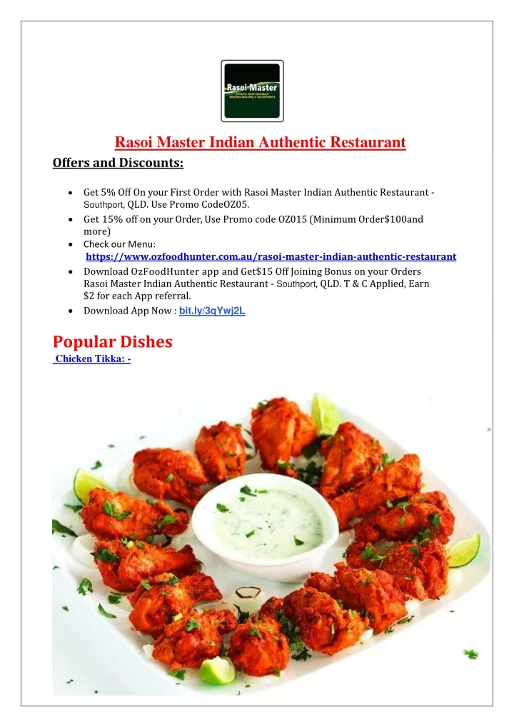 rasoi master indian authentic restaurant offers