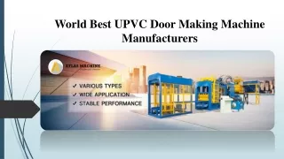 World Best UPVC Door Making Machine Manufacturers in india