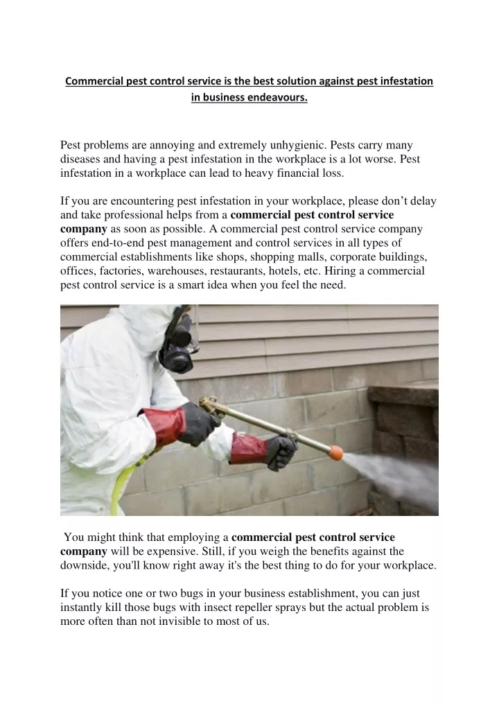 commercial pest control service is the best