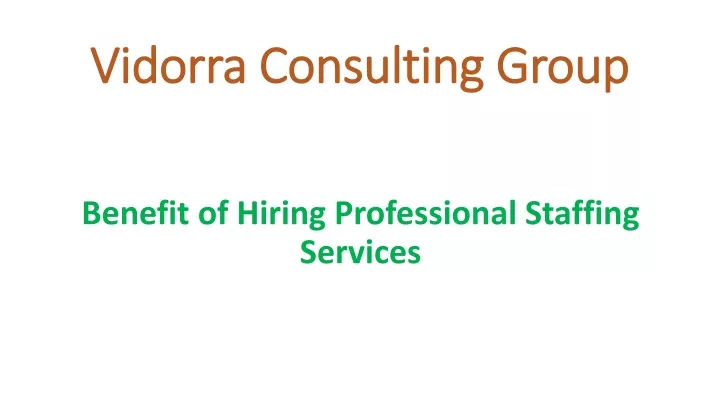 vidorra consulting group