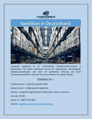 Spedition in Deutschland