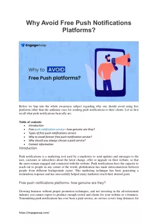 Why Avoid Free Push Notifications Platforms?