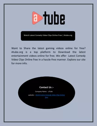 Watch Latest Comedy Video Clips Online Free | Atube.org