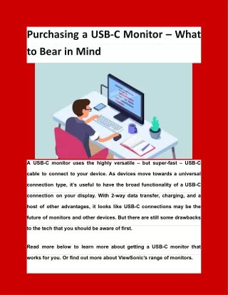 purchasing a usb c monitor what to bear in mind