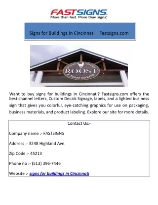 Signs for Buildings in Cincinnati | Fastsigns.com