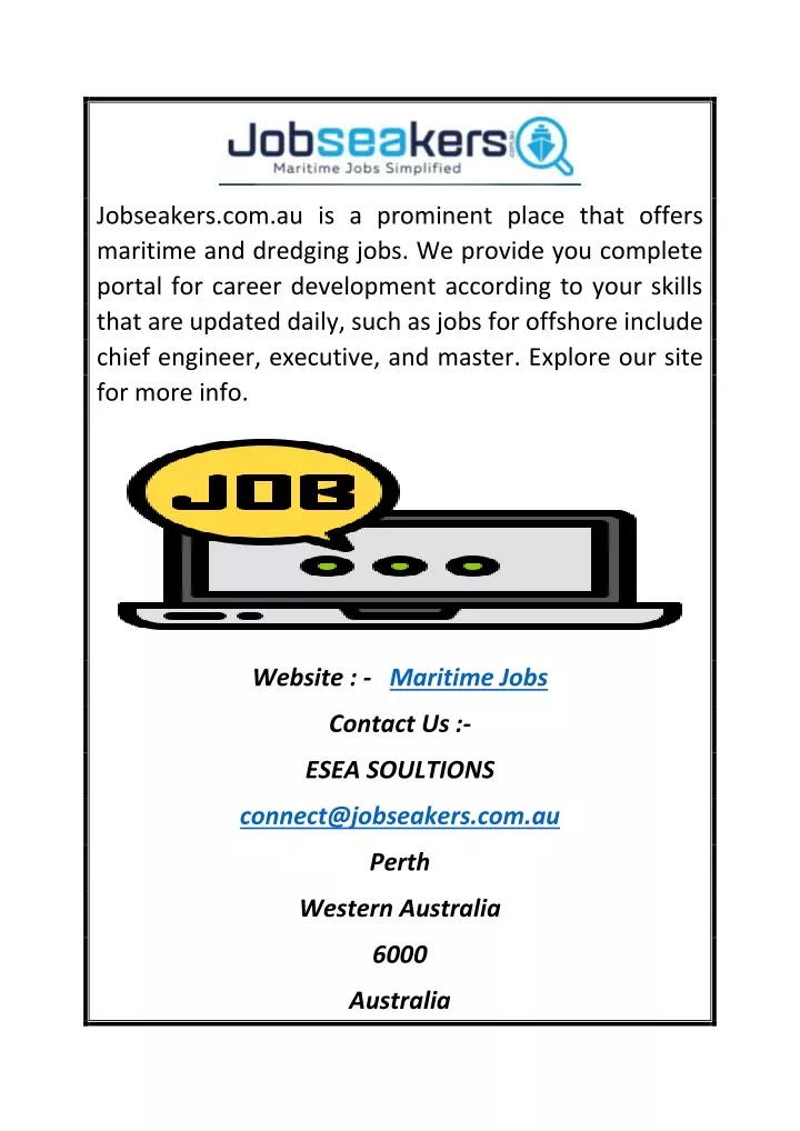 jobseakers com au is a prominent place that