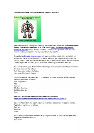 global multimedia robots market research report
