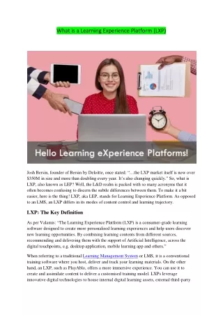 what is a learning experience platform lxp
