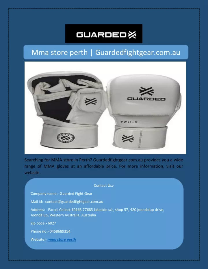 mma store perth guardedfightgear com au