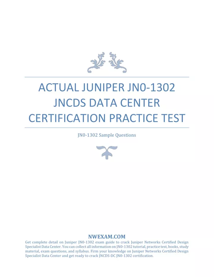 actual juniper jn0 1302 jncds data center