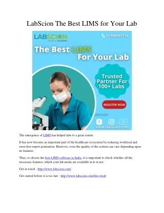 labscion the best lims for your lab