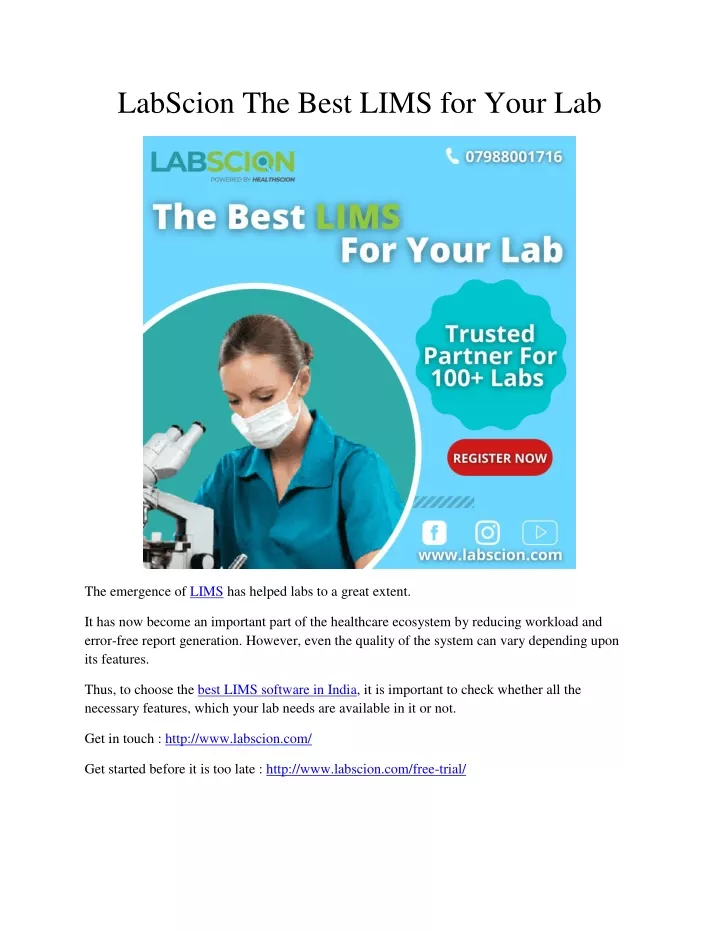 labscion the best lims for your lab