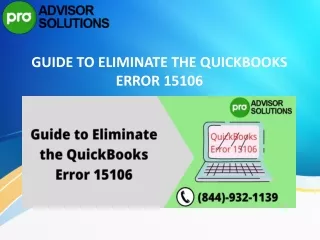 guide to eliminate the quickbooks error 15106