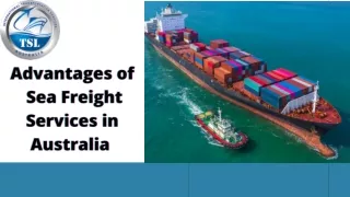 Advantages of Sea Freight Services in Australia