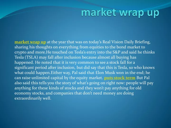 market wrap up