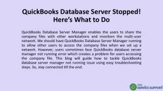 quickbooks database server stopped here s what to do