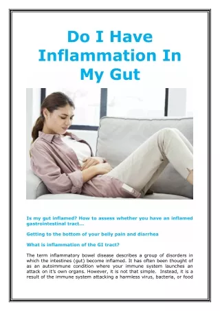 Do I Have Inflammation In My Gut?
