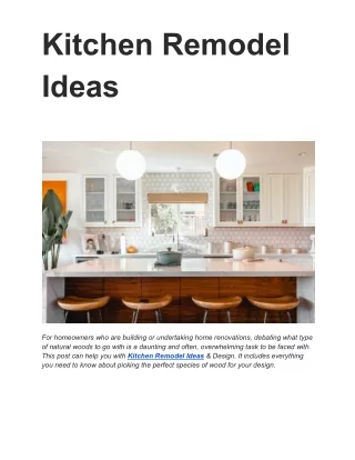 Kitchen Remodel Ideas
