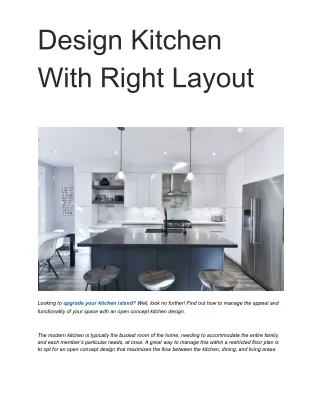 design kitchen with right layout