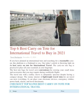Best Carry on Tote for International Travel to Buy in 2021-converted