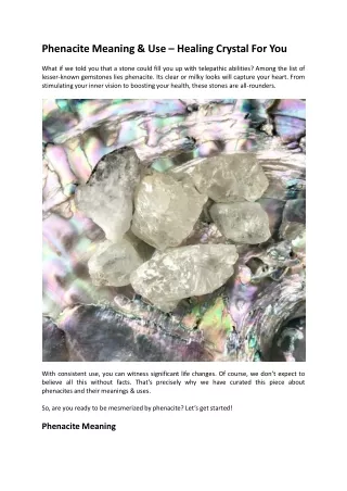 phenacite meaning use healing crystal for you