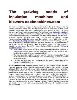 the insulation blowers coolmachines