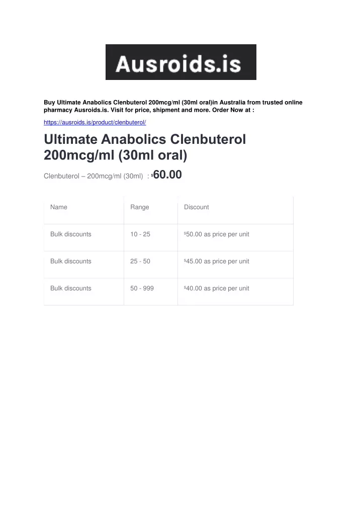 buy ultimate anabolics clenbuterol 200mcg ml 30ml