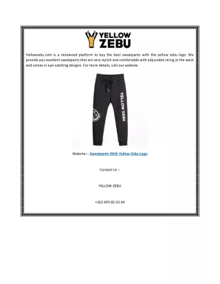 Sweatpants With Yellow Zebu Logo   Yellowzebu.com