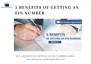 5 benefits of getting an ein number