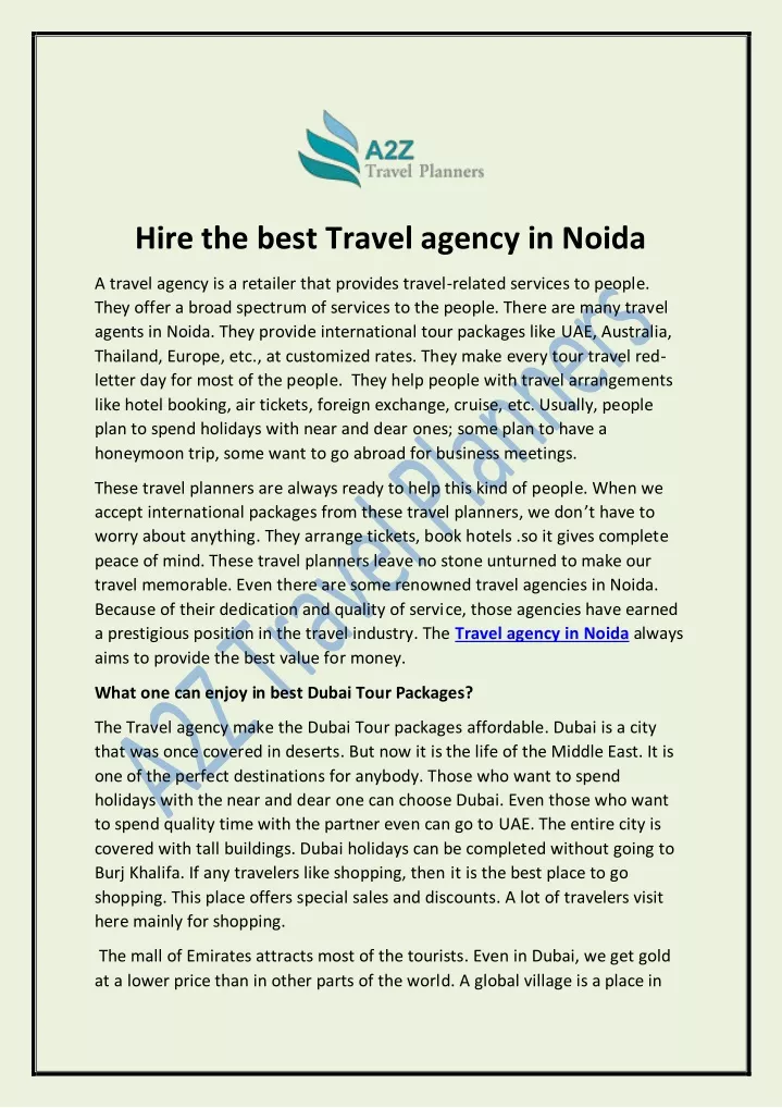 hire the best travel agency in noida