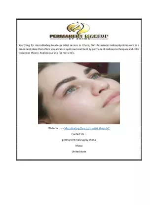 Microblading Touch Up artist Ithaca NY