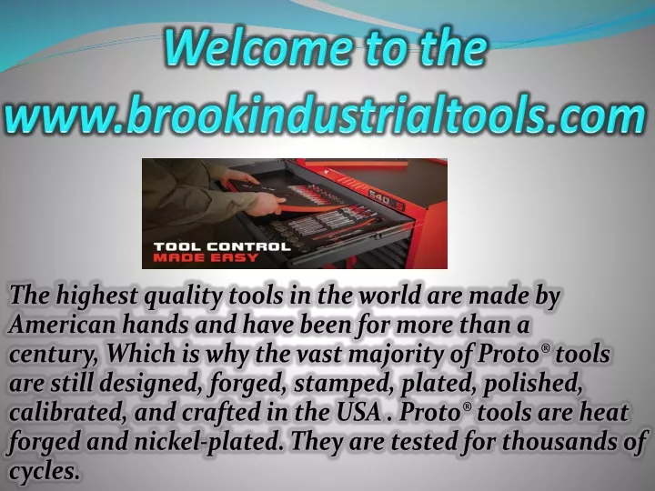 welcome to the www brookindustrialtools com