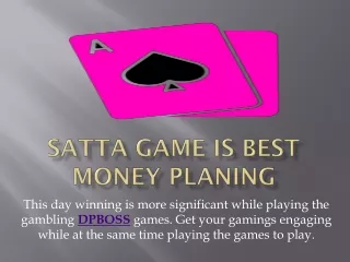 Game is the good choice online money