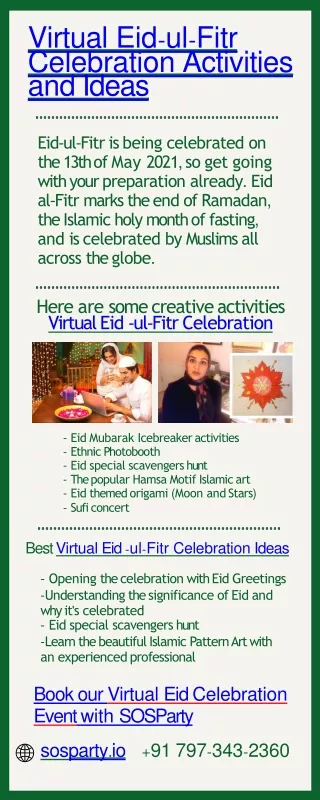 Virtual Eid-ul-Fitr Celebration Activities and Ideas