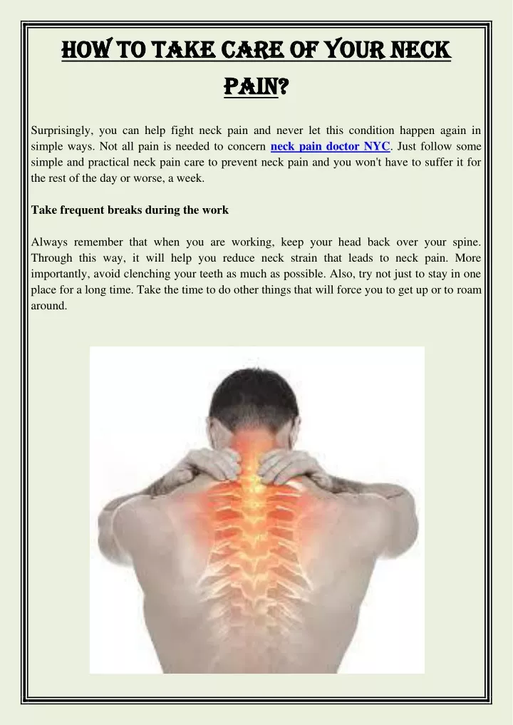 how to take care of your neck how to take care