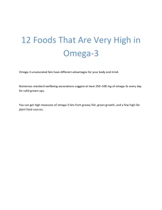 12 foods that are very high in omega 3