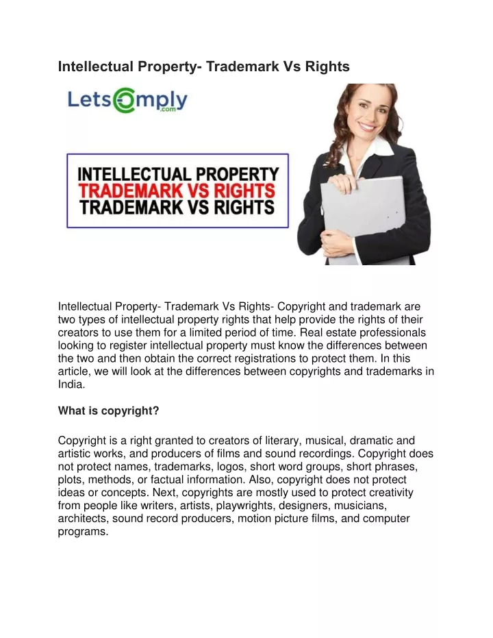 intellectual property trademark vs rights