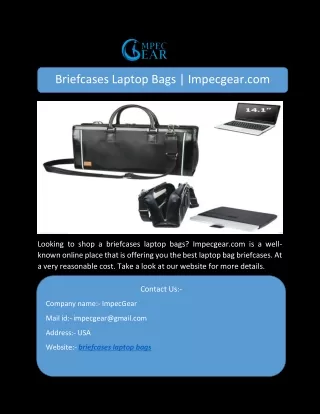 Briefcases Laptop Bags | Impecgear.com