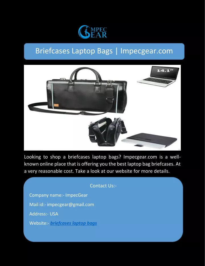 briefcases laptop bags impecgear com