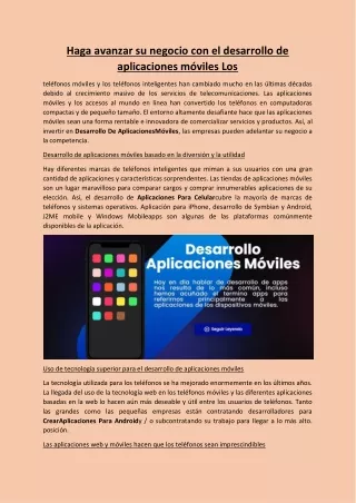 Haga avanzar su negocio con el desarrollo de aplicaciones móviles Los