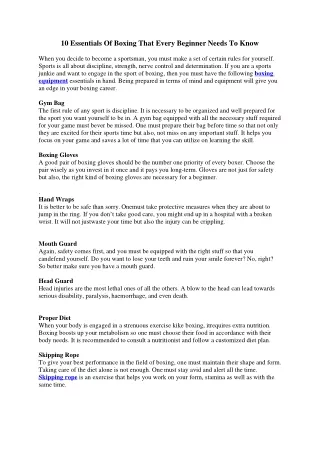 10 Essentials of boxing that every beginner needs to know